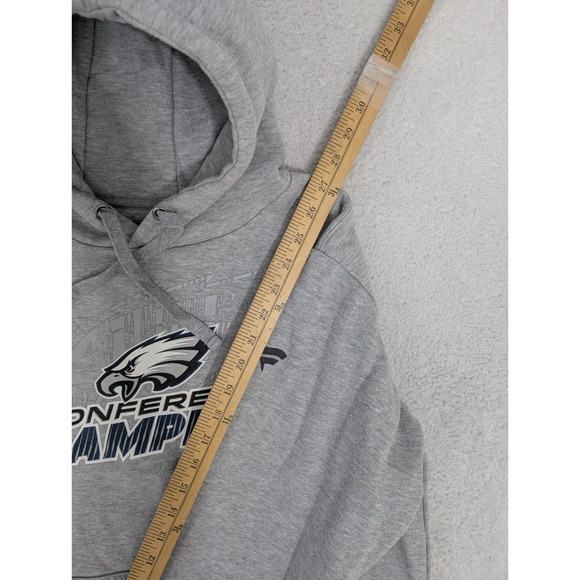 Philadelphia Eagles Conference Champions Super Bowl 52 NFL Gray Hoodie Men's L - Picture 8 of 9